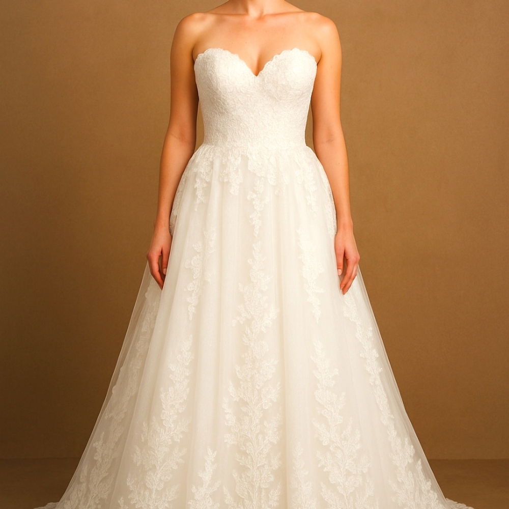 Ivory Lace Wedding Dress Size 24W Corset Back A-Line Bridal Gown